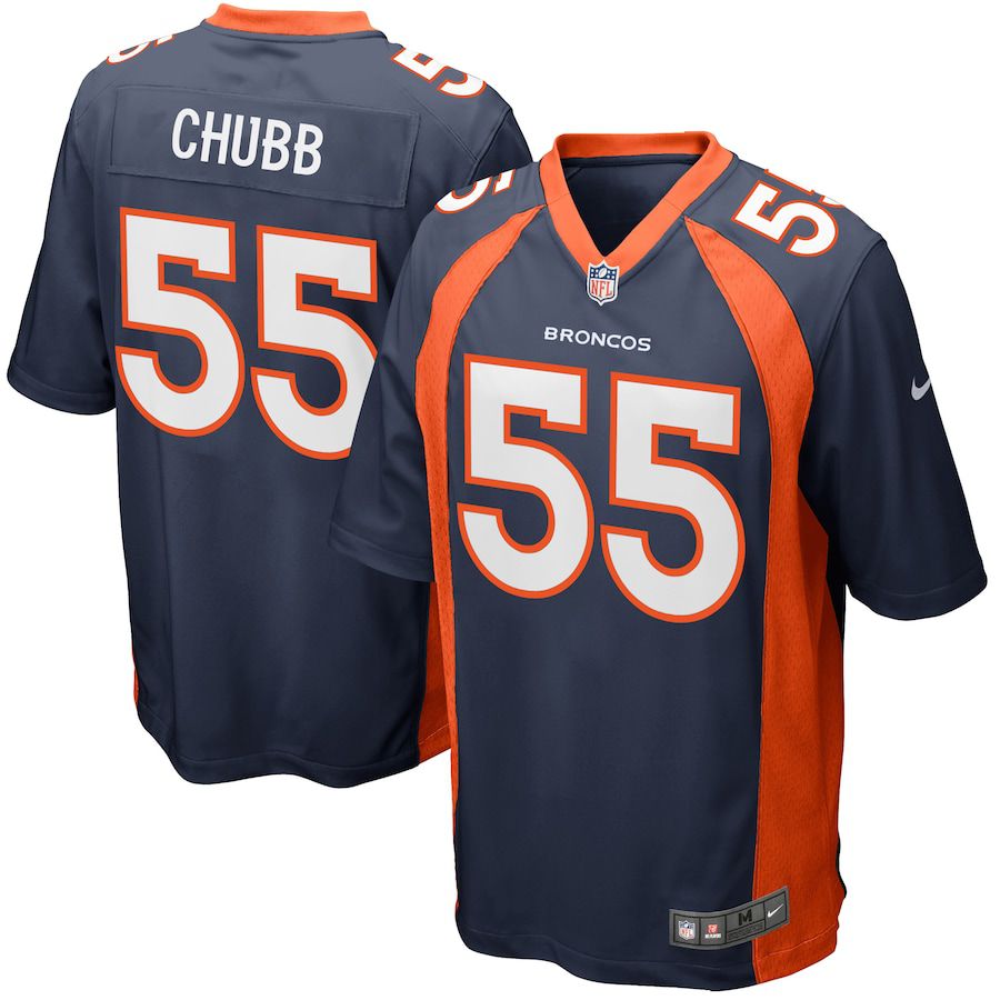 Men Denver Broncos 55 Bradley Chubb Nike Navy Game NFL Jersey